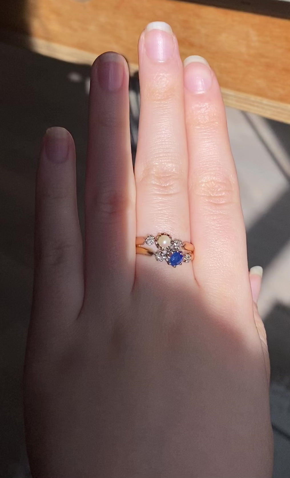 Victorian Sapphire, Pearl and Diamond Ring