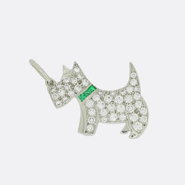 Tiffany & Co. Diamond and Emerald Scottie Dog Charm Pendant