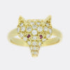 Diamond and Ruby Fox Head Ring