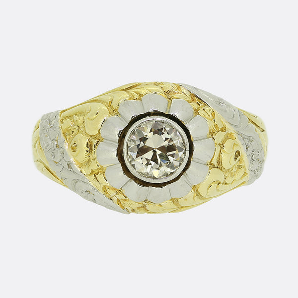 Vintage 0.55 Carat Diamond Gypsy Ring