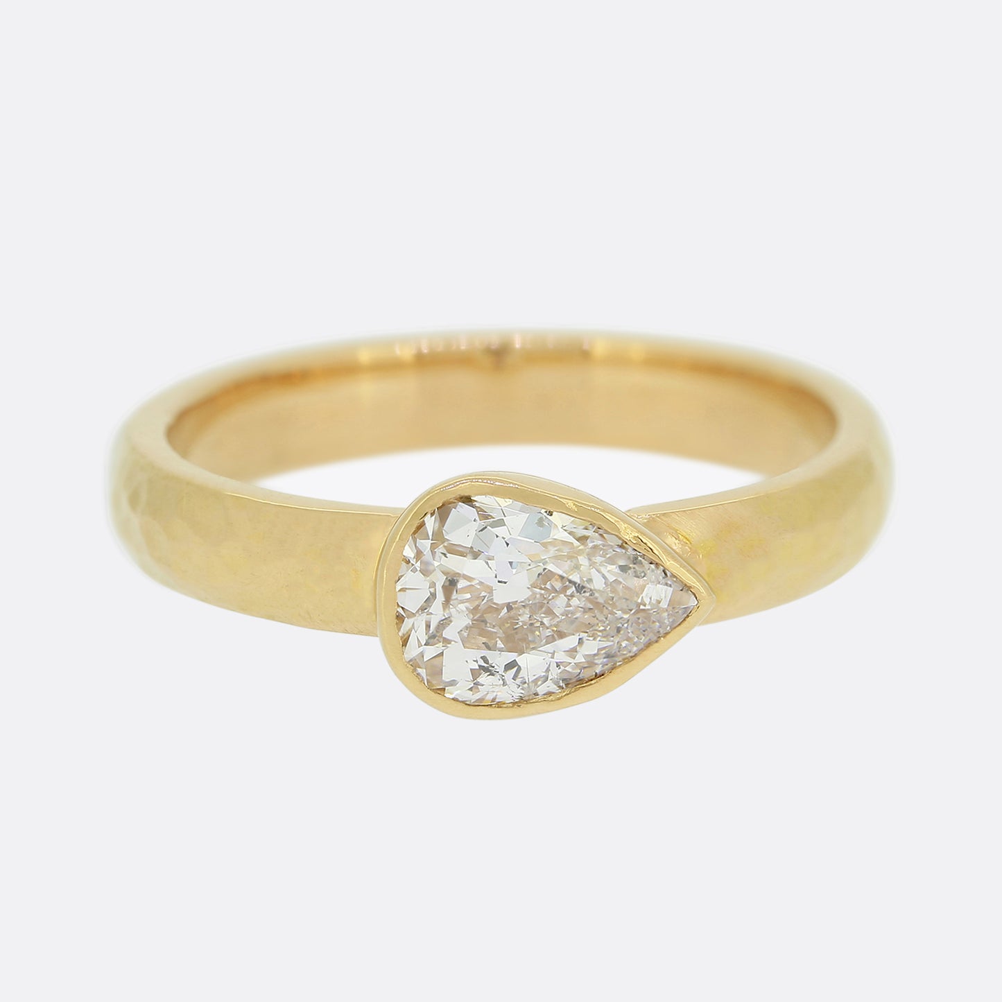 TVJ 0.91 Carat Old Pear Cut Diamond Ring