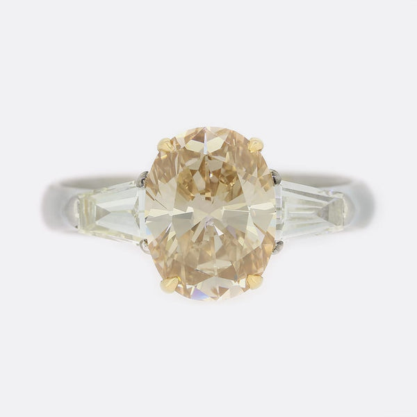 2.58 Carat Fancy Brownish Yellowish Orange Diamond Engagement Ring