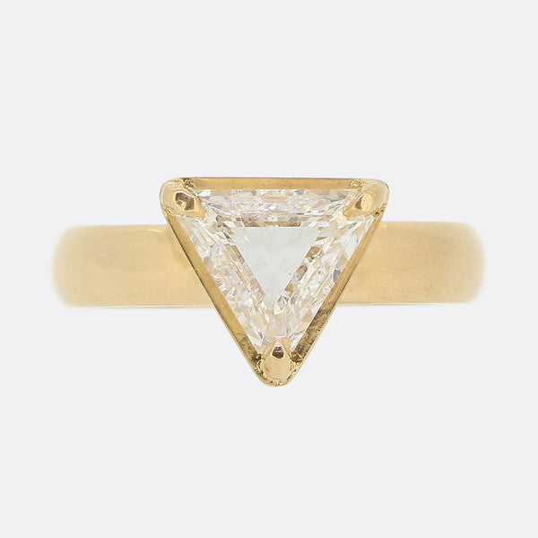 1.29 Carat Triangular Cut Diamond Solitaire Ring