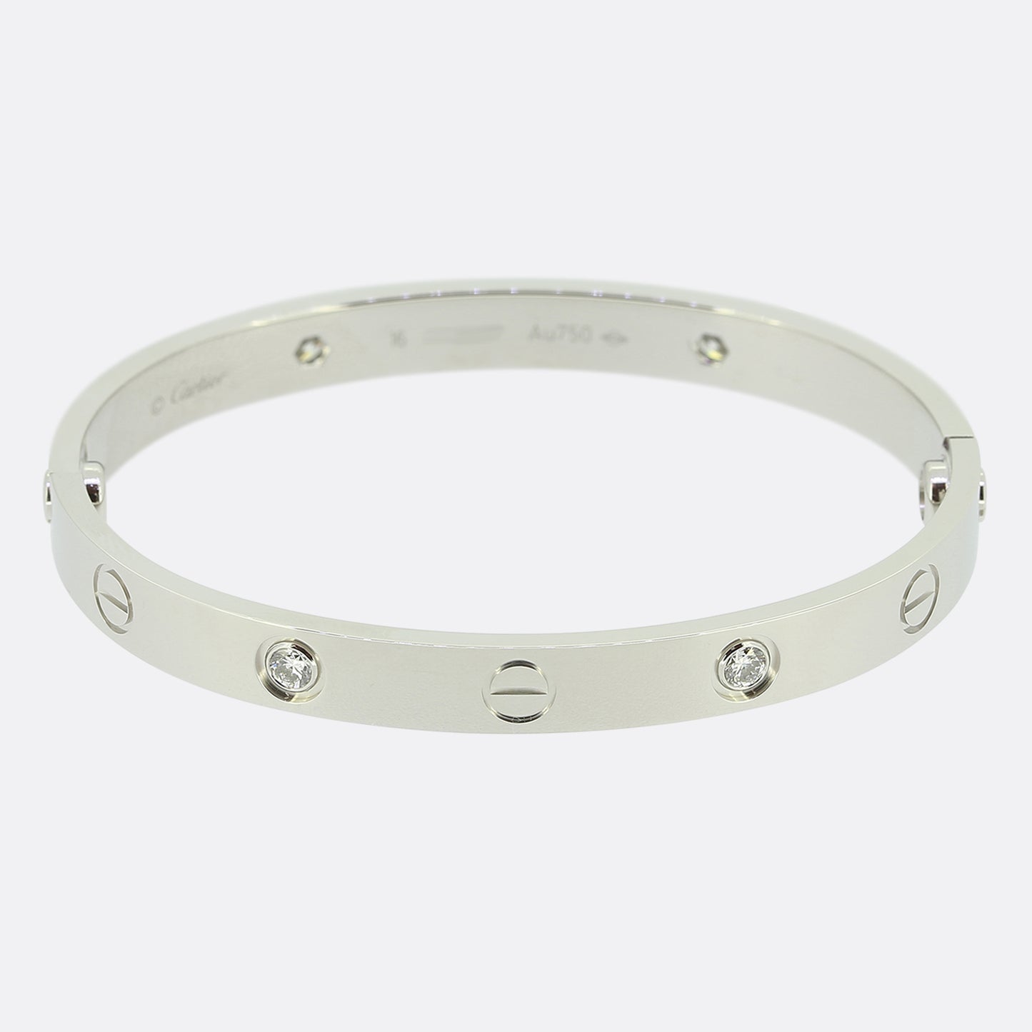 Cartier Four Diamond LOVE Bangle Size 16