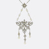 Edwardian Pearl and Diamond Lavalier Necklace