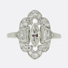 Art Deco Marquise Cut Diamond Engagement Ring