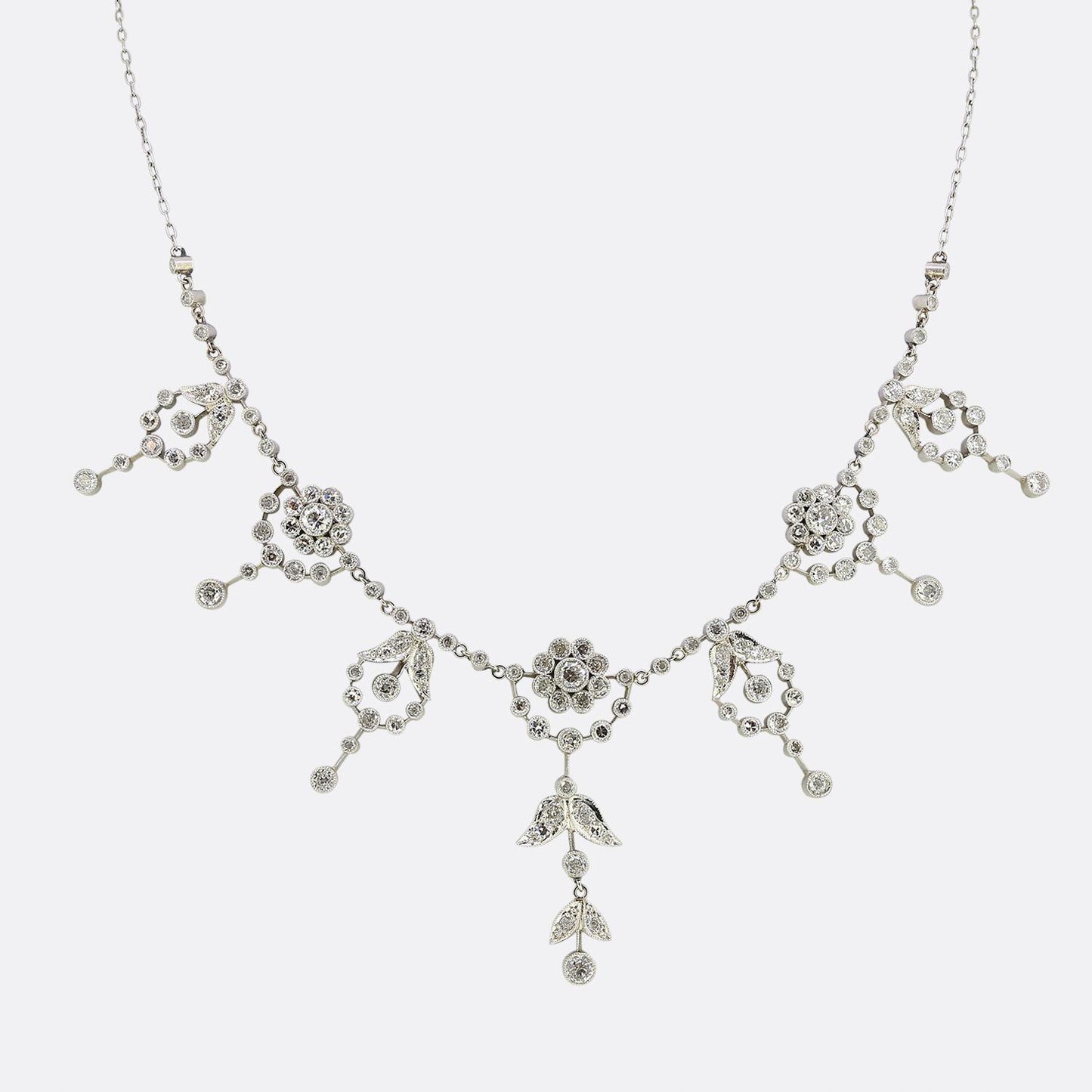 Art Deco Diamond Fringe Necklace