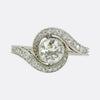 Antique 0.85 Carat Old Cut Diamond Swirl Ring
