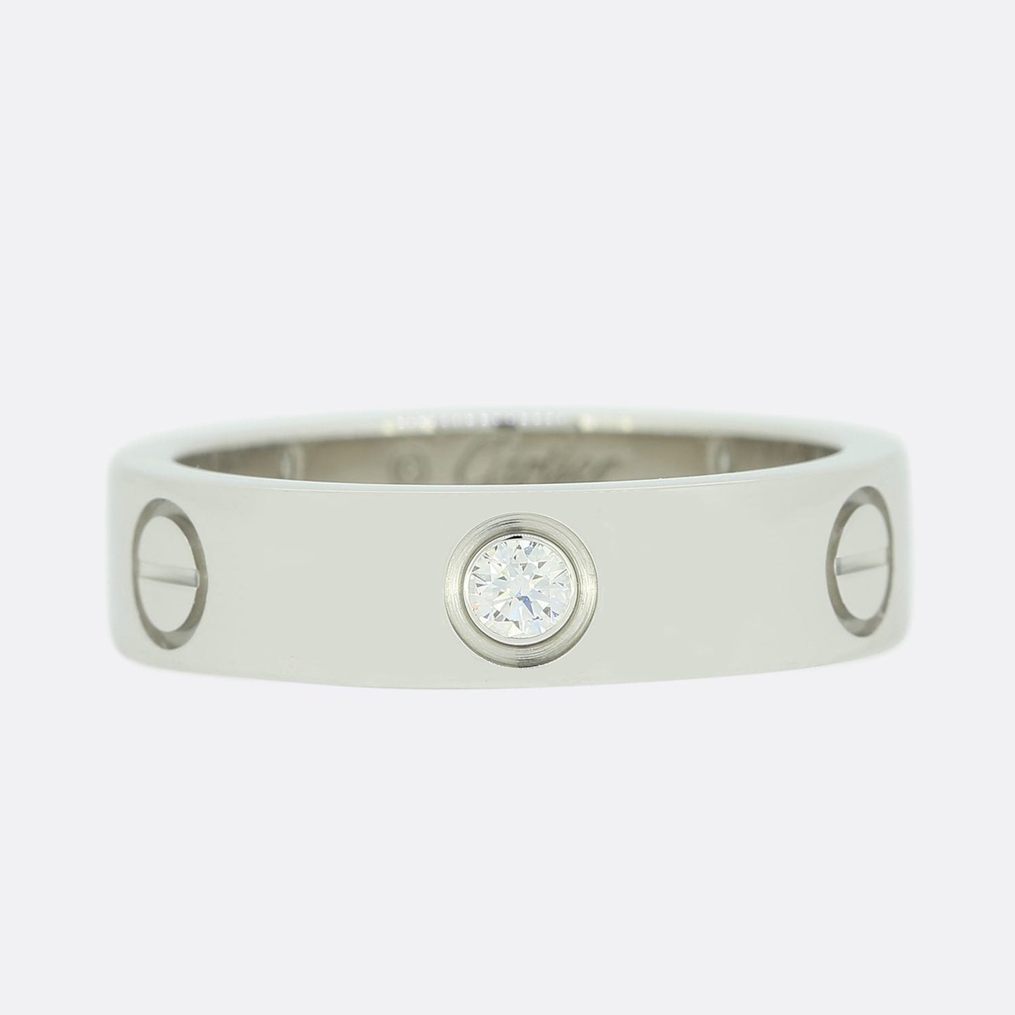 Cartier Three Diamond LOVE Ring Size R (59)