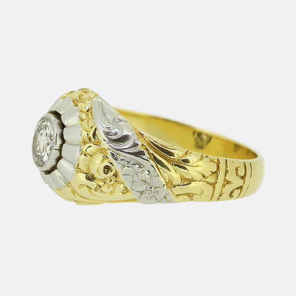 Vintage 0.55 Carat Diamond Gypsy Ring