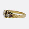 Georgian Ruby and Pearl Cluster Ring