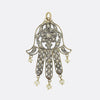 Vintage Rose Cut Diamond and Pearl Hamsa Pendant