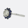 1.50 Carat Diamond and Sapphire Cluster Ring