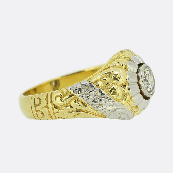Vintage 0.55 Carat Diamond Gypsy Ring