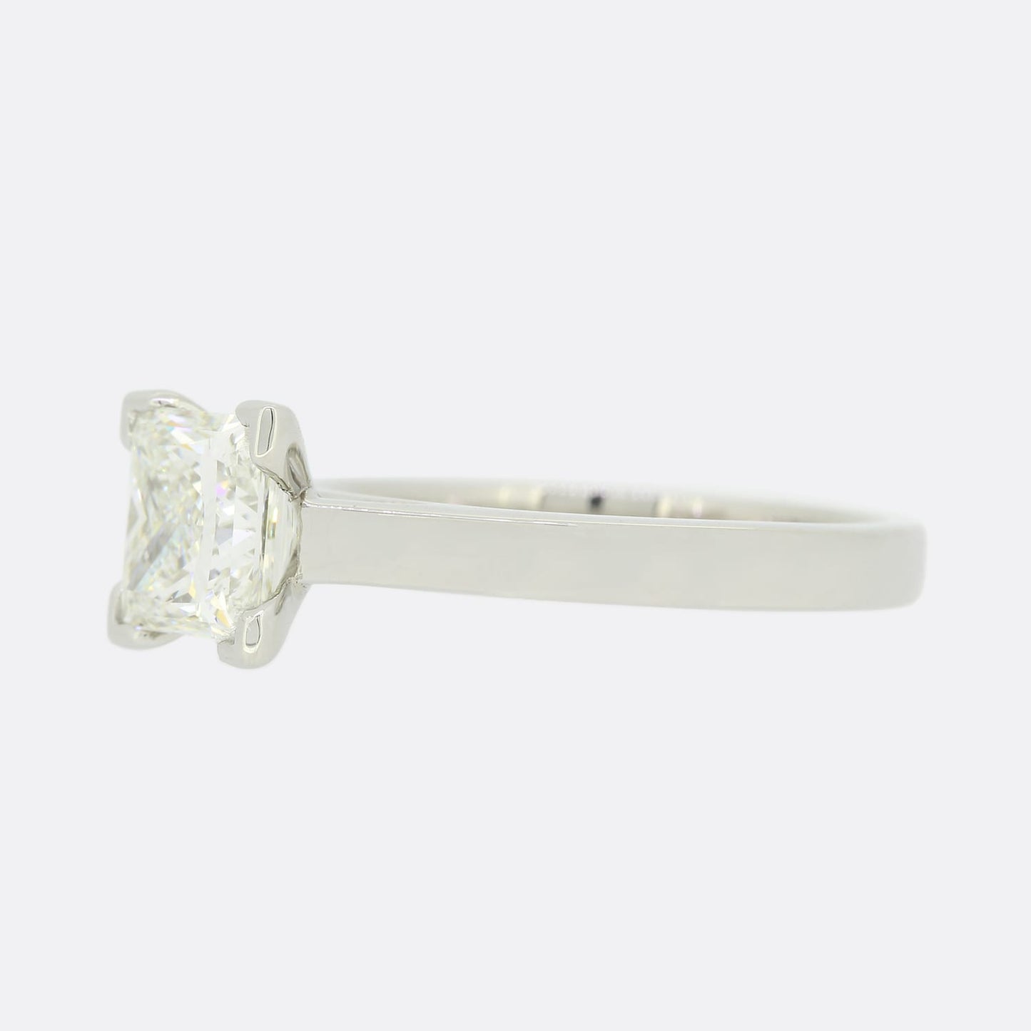 1.62 Carat Princess Cut Diamond Solitaire Engagement Ring