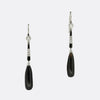 Art Deco Style Onyx and Diamond Drop Earrings