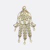 Vintage Rose Cut Diamond and Pearl Hamsa Pendant