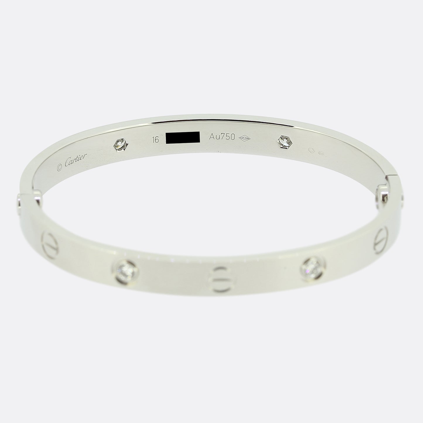 Cartier Four Diamond LOVE Bangle Size 16