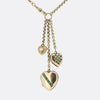 Vintage Triple Love Heart Charm Necklace