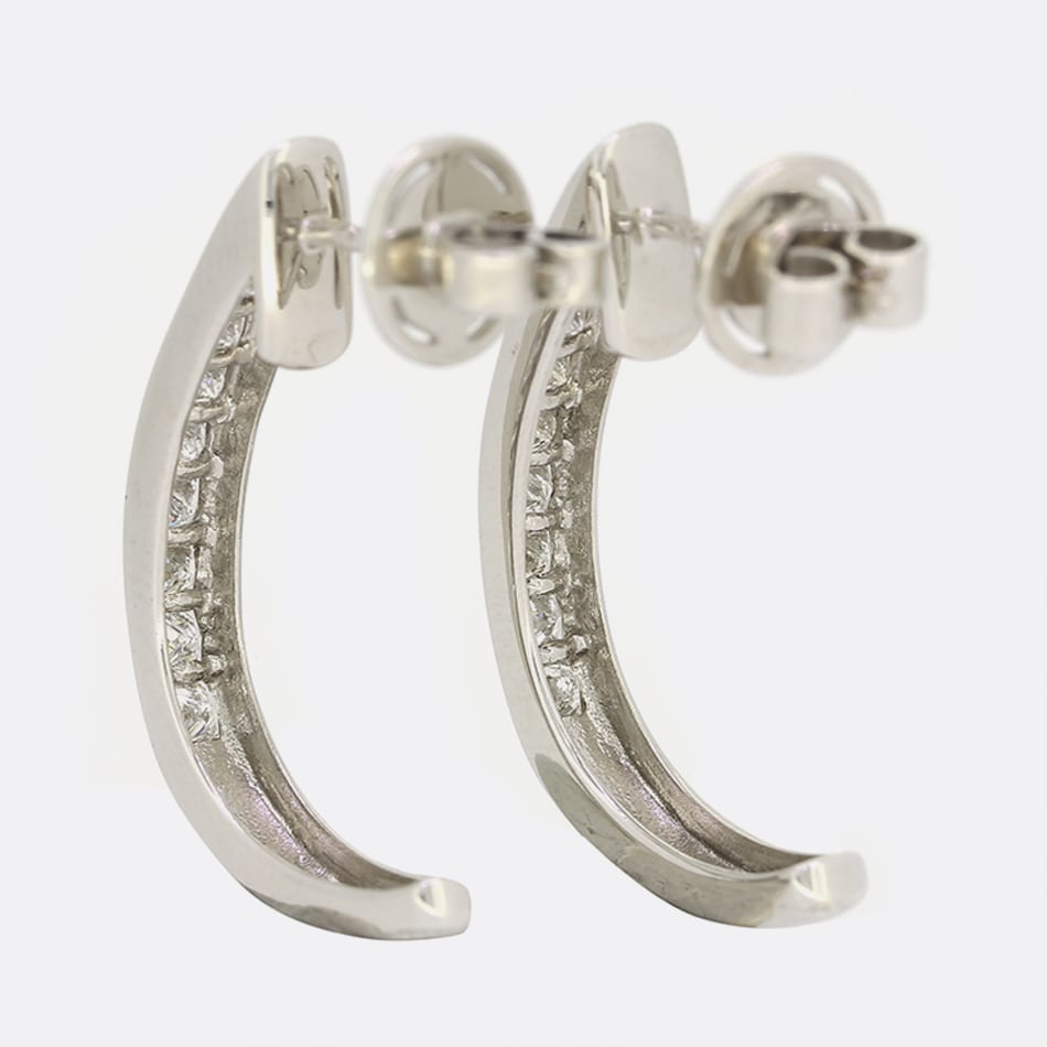 1.00 Carat Princess Cut Diamond Drop Earrings