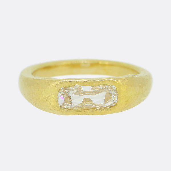 TVJ 1.00 Carat Old Elongated Cushion Cut Diamond Ring