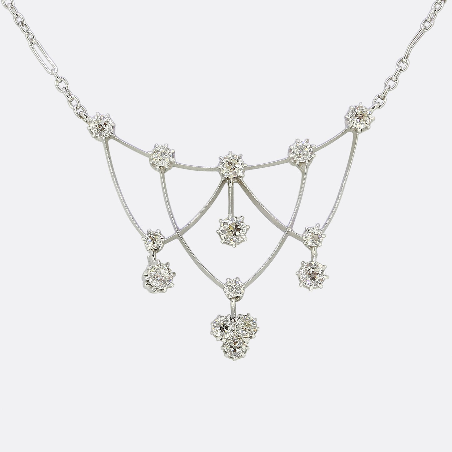 Antique Old Cut Diamond Pendant Necklace