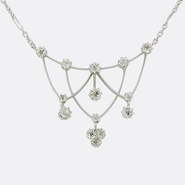 Antique Old Cut Diamond Pendant Necklace