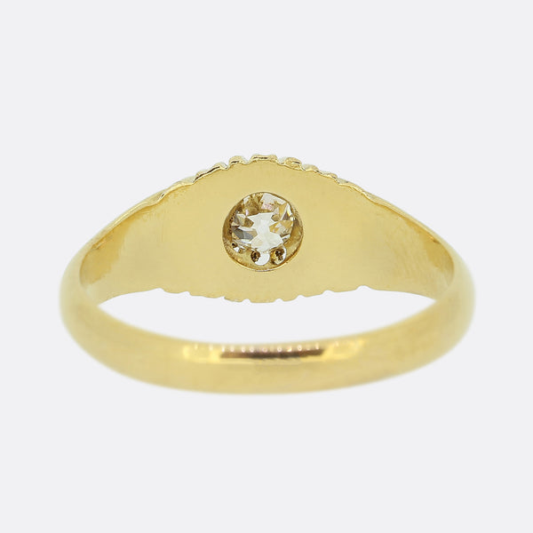 Antique 0.45 Carat Old Cut Diamond Gypsy Ring