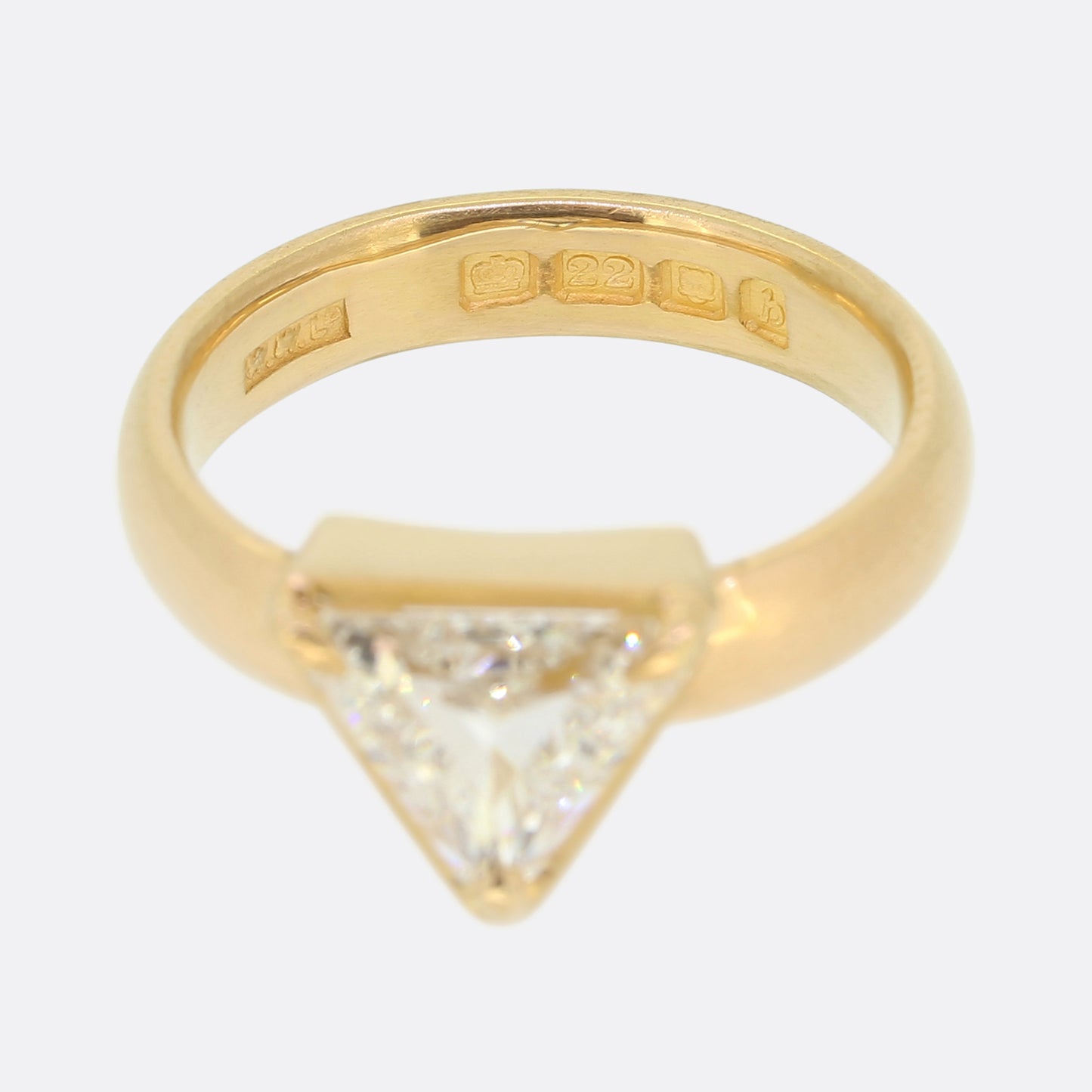 1.29 Carat Triangular Cut Diamond Solitaire Ring
