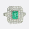 Art Deco Style Emerald and Diamond Ring