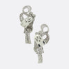 Retro 1950s Diamond Cluster Drop Earrings