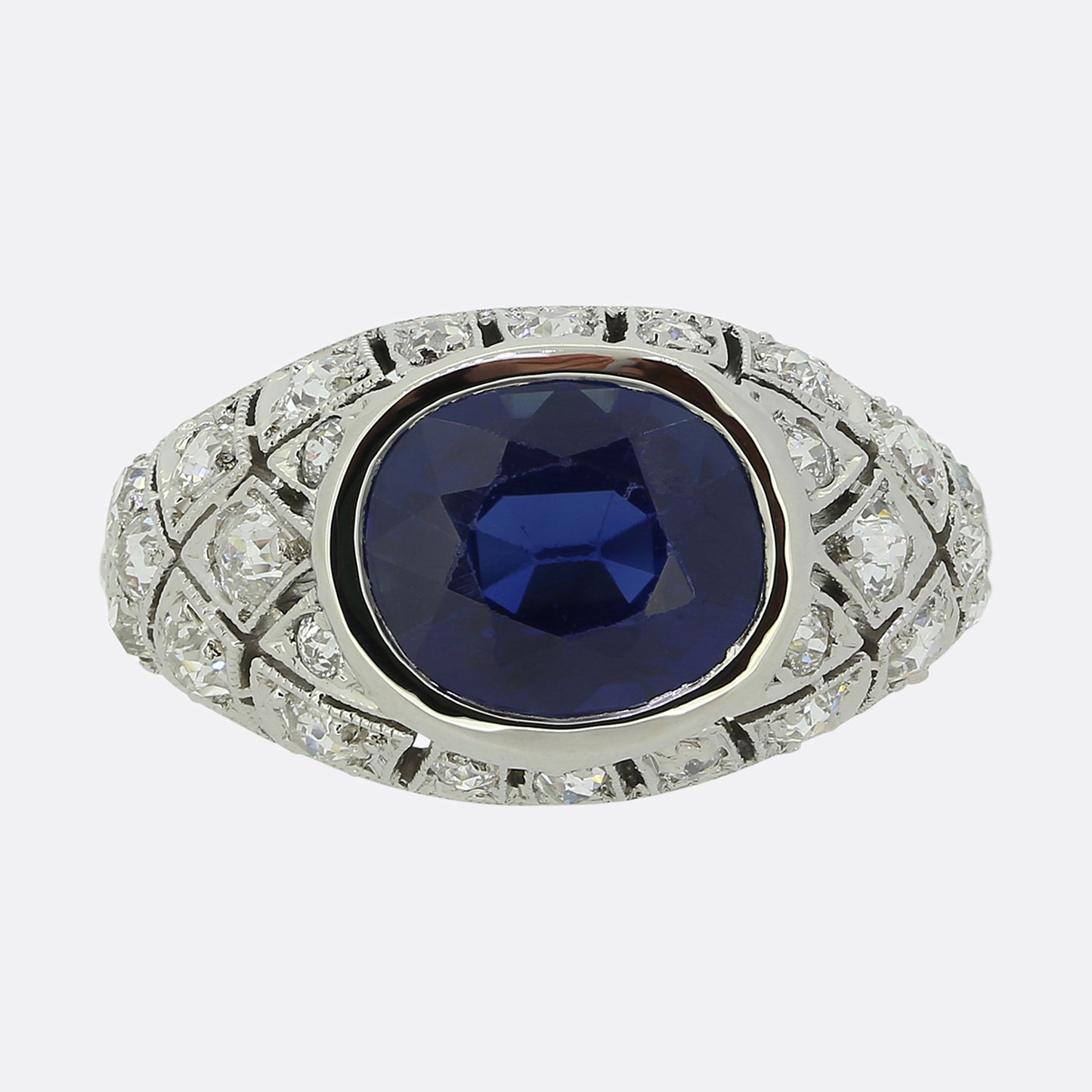 Art Deco Sapphire and Diamond Ring