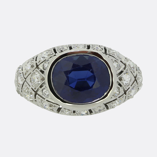 Art Deco Sapphire and Diamond Ring