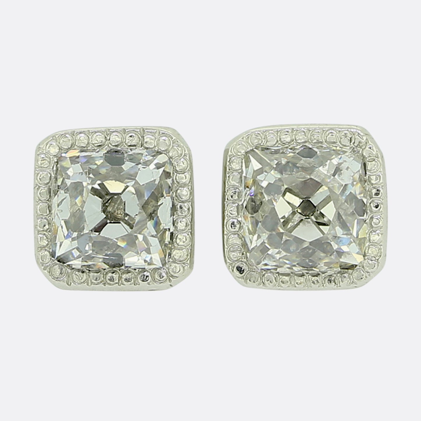 Art Deco 0.65 Carat Old French Cut Diamond Stud Earrings