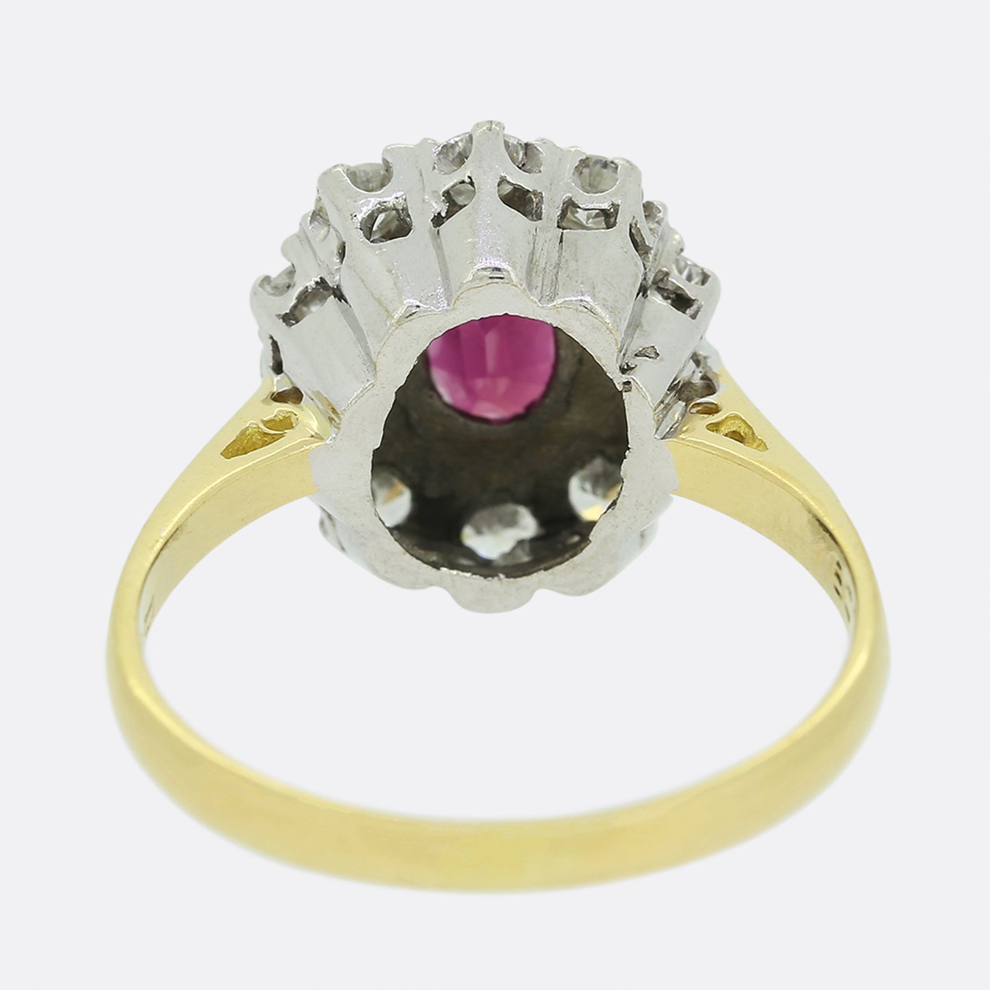 Vintage Ruby and Diamond Cluster Ring