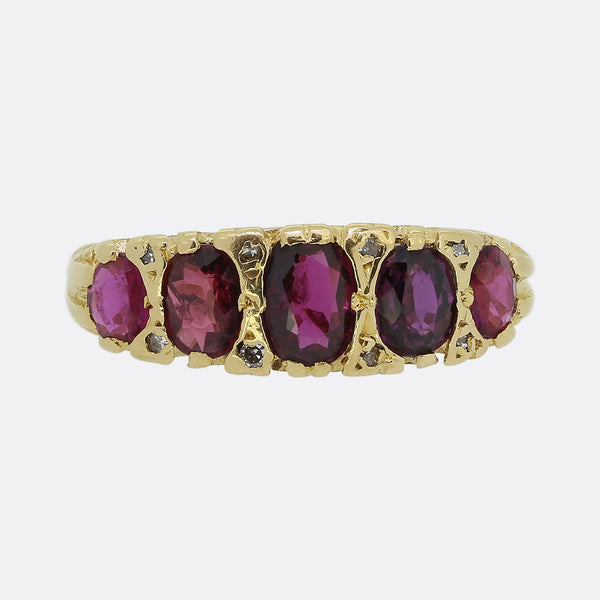 Vintage Ruby Five-Stone Ring