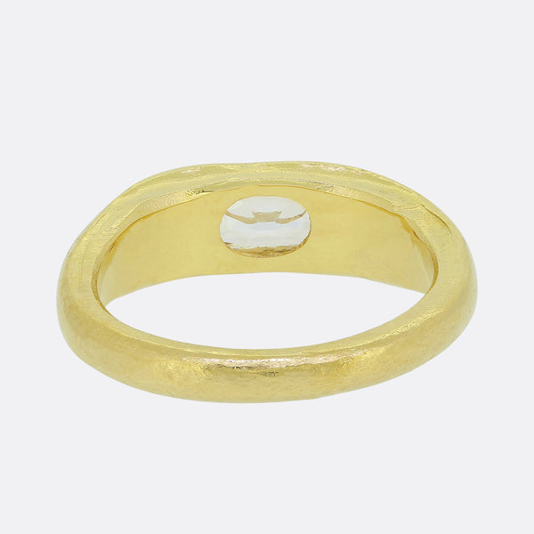 TVJ 1.00 Carat Old Elongated Cushion Cut Diamond Ring