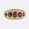 Edwardian Five-Stone Ruby and Diamond Ring