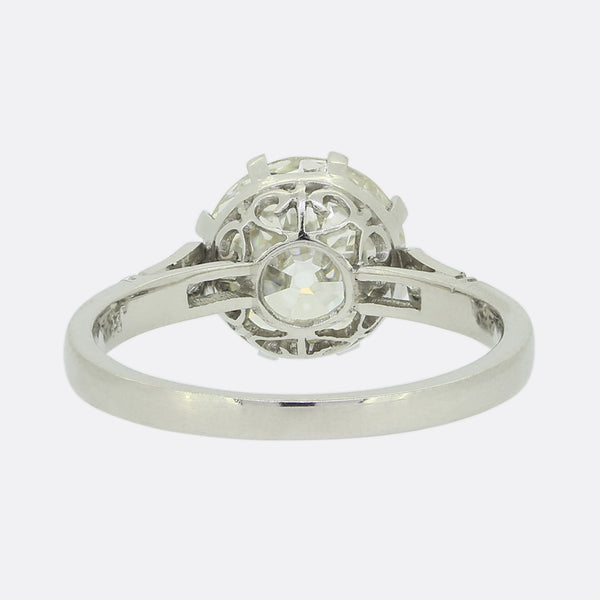 2.81 Carat Old Cut Diamond Solitaire Engagement Ring