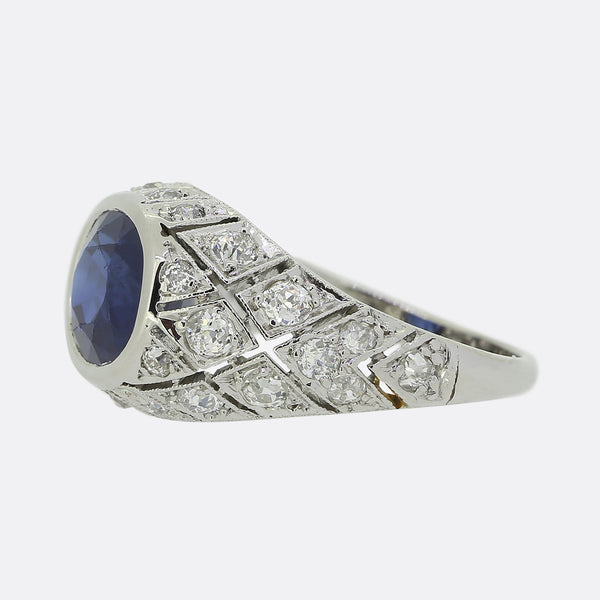 Art Deco Sapphire and Diamond Ring