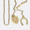 Vintage Heart and Horseshoe Charm Necklace