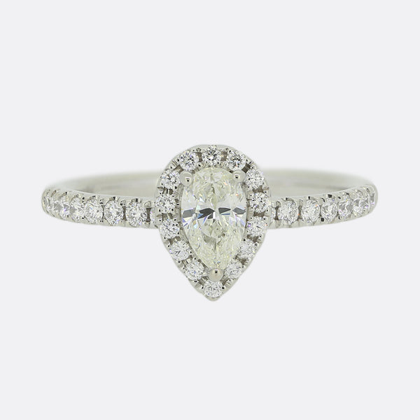 0.48 Carat Pear Cut Diamond Ring