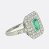 Art Deco Style Emerald and Diamond Ring