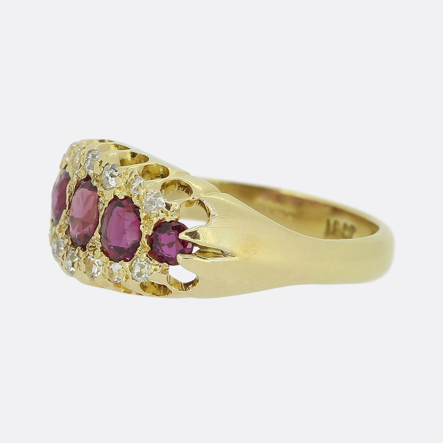 Edwardian Five-Stone Ruby and Diamond Ring