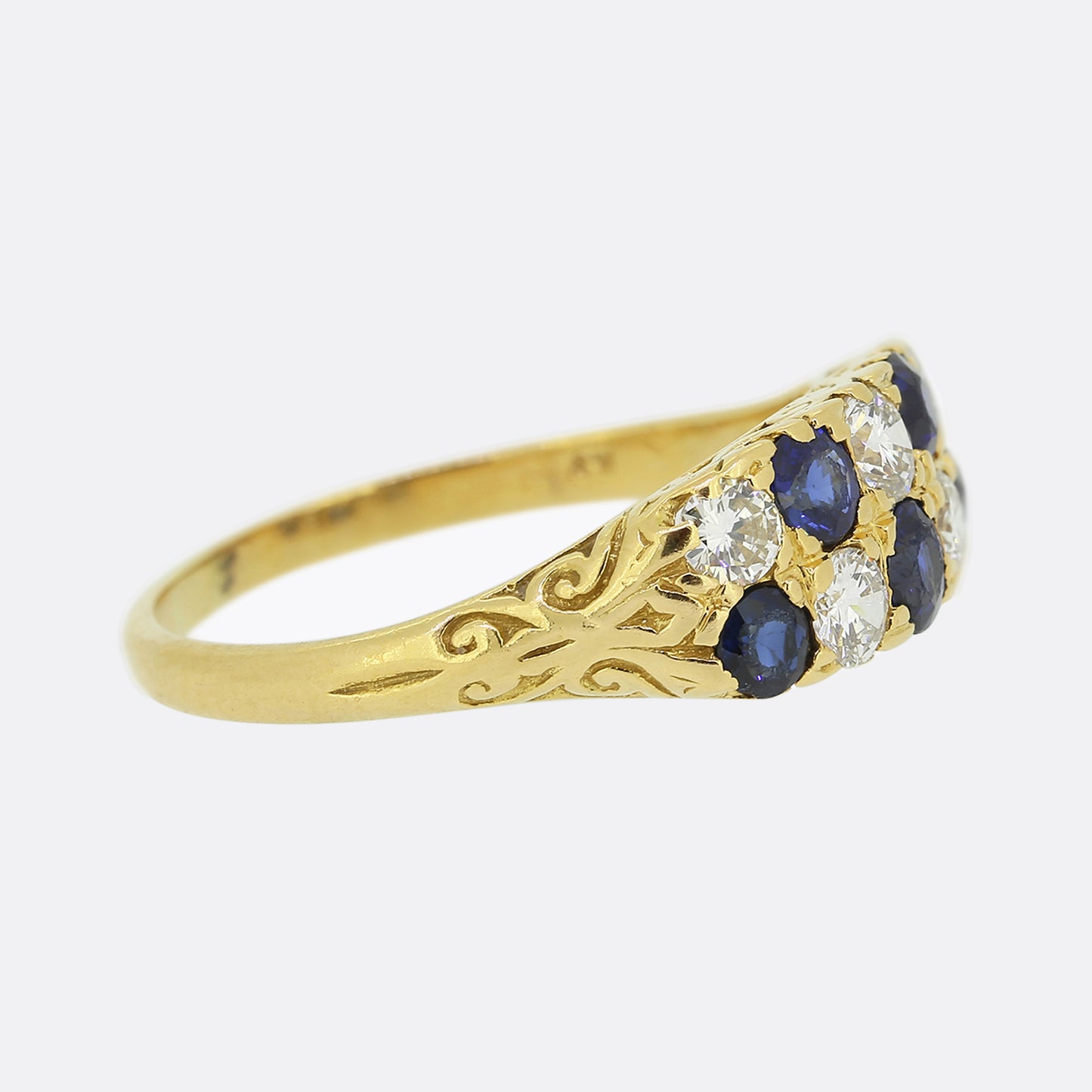 Vintage Sapphire and Diamond Chequerboard Ring