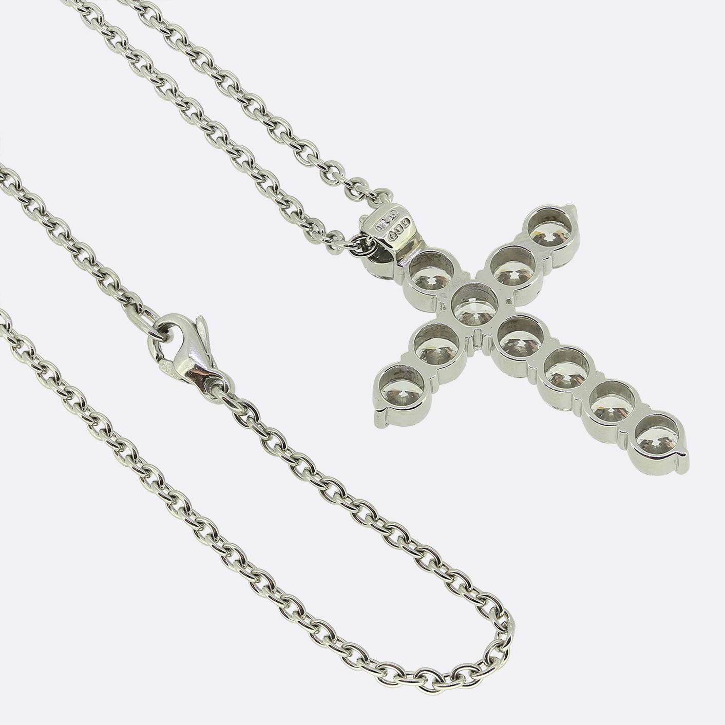 Boodles 2.80 Carat Diamond Cross Pendant Necklace
