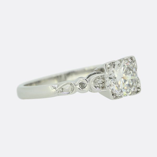 Art Deco Style 0.80 Carat Diamond Ring