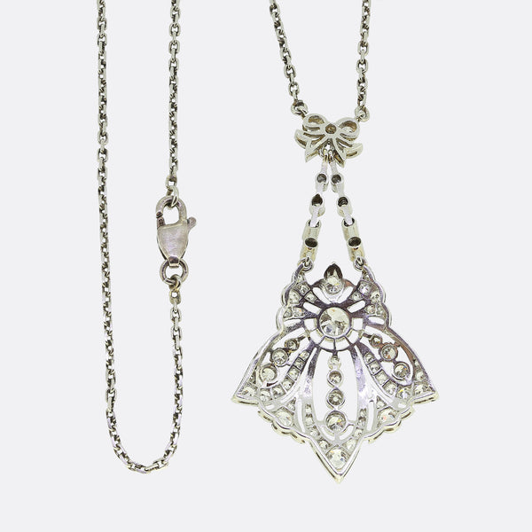 Art Nouveau Diamond Pendant Necklace