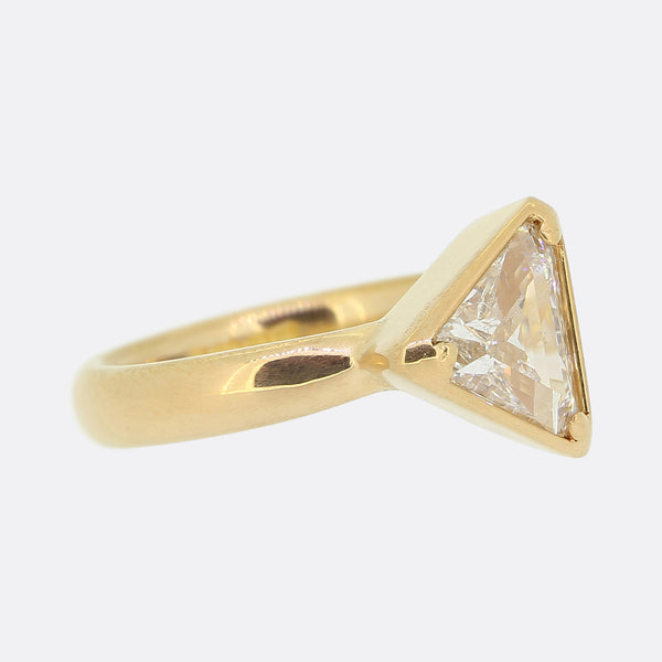 1.65 Carat Triangular Cut Diamond Solitaire Ring