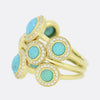 Turquoise and Diamond Cluster Ring